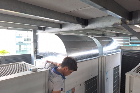 SỬA CHỮA GIẢI NHIỆT DÀN NÓNG HỆ VRV CHO TÒA NHÀ CHUNG CƯ TẠI THỦ ĐỨC